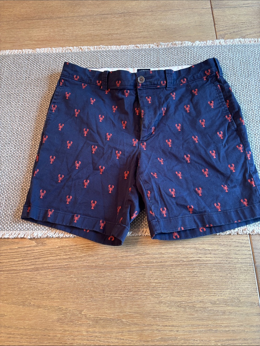 Navy Lobster Embroidered Shorts J crew Factory 30x32